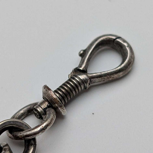 Vintage Silver Plated Fancy Link Albert Chain with Bolt Ring Clasps