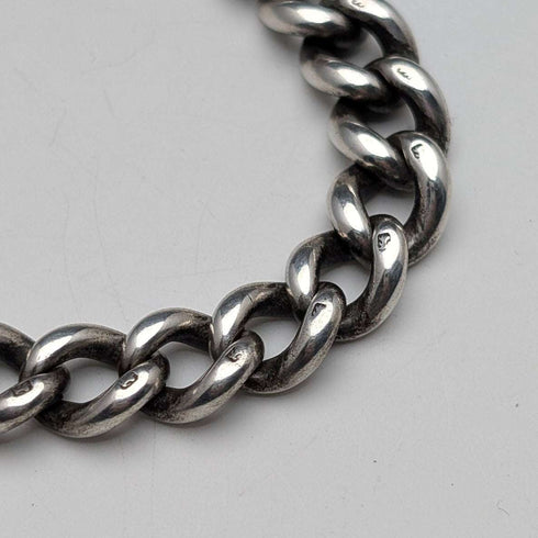 1889 British Antique Sterling Silver Albert Chain 50g Sterling Silver Medal Fob