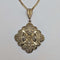 German Vintage Sterling Silver Gilt Filigree Pendant with New Chain