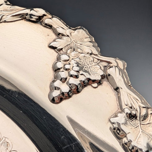 United Kingdom Vintage Silver Plate Footed Salver, 30cm Diameter