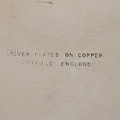 United Kingdom Vintage Silver Plate Footed Salver, 30cm Diameter