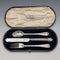 Circa 1874 English Antique Sterling Silver Christening Cutlery Set Total 89g by Walker & Hall, Cased