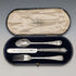 Circa 1874 English Antique Sterling Silver Christening Cutlery Set Total 89g by Walker & Hall, Cased