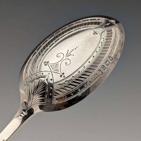 Circa 1874 English Antique Sterling Silver Christening Cutlery Set Total 89g by Walker & Hall, Cased