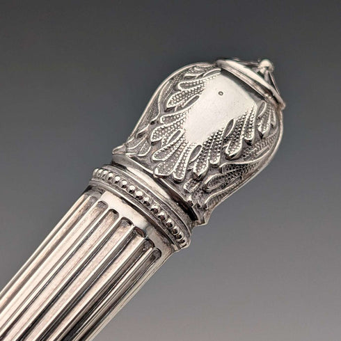 Circa 1874 English Antique Sterling Silver Christening Cutlery Set Total 89g by Walker & Hall, Cased