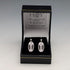 British Vintage Sterling Silver Mackintosh Rose Earrings with Case