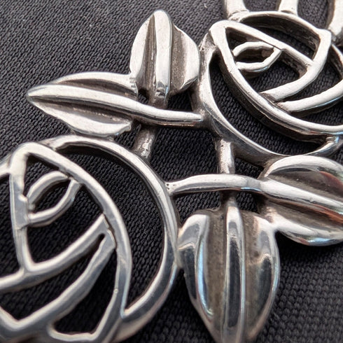 英國古董 純銀製 麥金塔玫瑰 水滴項鍊 附首飾盒