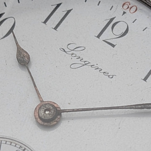 Circa 1913 Antique Longines Pocket Watch, Silver Hunter Case, Good Working Order