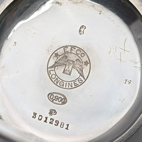 Circa 1913 Antique Longines Pocket Watch, Silver Hunter Case, Good Working Order