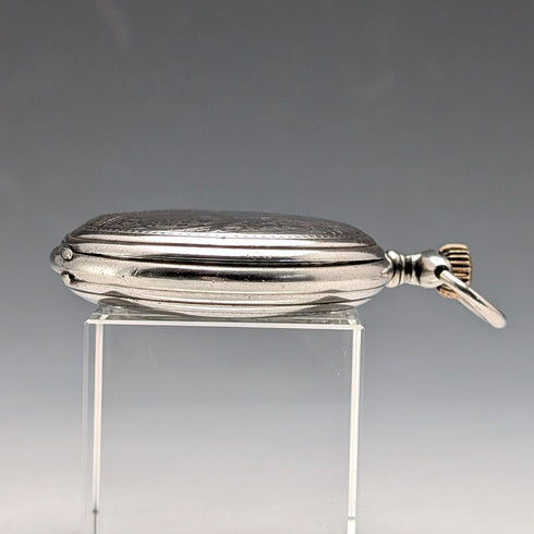 1912年頃 アンティーク ロンジン 懐中時計 アール・ヌーヴォー彫刻 銀側ハンターケース 動作良好