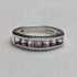 Vintage Purple Stone Half Eternity Sterling Silver Ring (US Size 7)