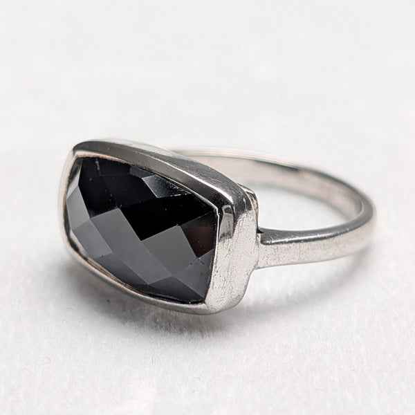 ヴィンテージ チェッカーボードカットオニキス 純銀リング(19号)指輪