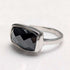 Vintage Checkerboard Cut Onyx Sterling Silver Ring (JP size 19)