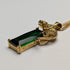 Vintage Sterling Silver Gilt Panther Pedestal Green Stone Pendant