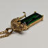 Vintage Sterling Silver Gilt Panther Pedestal Green Stone Pendant