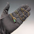 Vintage Sterling Silver Gilt Panther Pedestal Green Stone Pendant