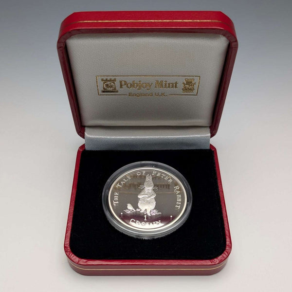 1998 Great Britain Gibraltar Crown Silver Coin "Peter Rabbit" by Pobjoy Mint with Case and Certificate