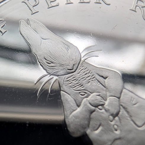 1998年 英國直布羅陀 克朗銀幣 「彼得兔」PobjoyMint 附盒、說明書