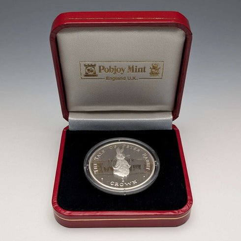 1997年 英國直布羅陀 克朗銀幣 「彼得兔」PobjoyMint 附贈保護盒及說明書