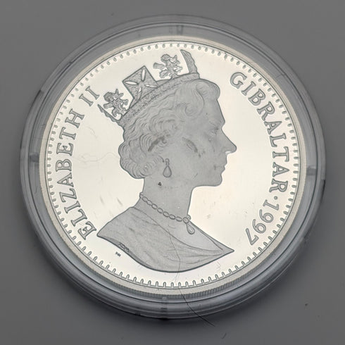 1997年 英國直布羅陀 克朗銀幣 「彼得兔」PobjoyMint 附贈保護盒及說明書