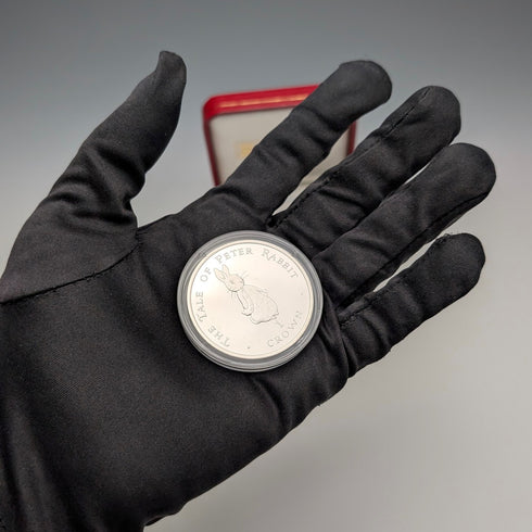 1997年 英國直布羅陀 克朗銀幣 「彼得兔」PobjoyMint 附贈保護盒及說明書