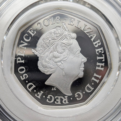 英國 碧翠絲・波特 誕生150週年紀念 「格洛斯特的裁縫」50便士紀念銀幣 英國皇家鑄幣廠 附盒及說明書