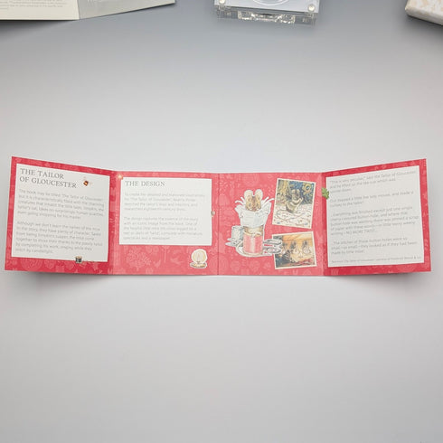 英國 碧翠絲・波特 誕生150週年紀念 「格洛斯特的裁縫」50便士紀念銀幣 英國皇家鑄幣廠 附盒及說明書