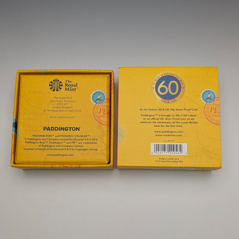 英國「柏靈頓熊」誕生60週年紀念 50 便士紀念銀幣 Royal Mint 附盒及說明書
