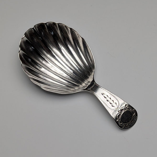 1790年 英国アンティーク 純銀製 シェル型ティーキャディースプーン 6.8g GEORGE WALKERS