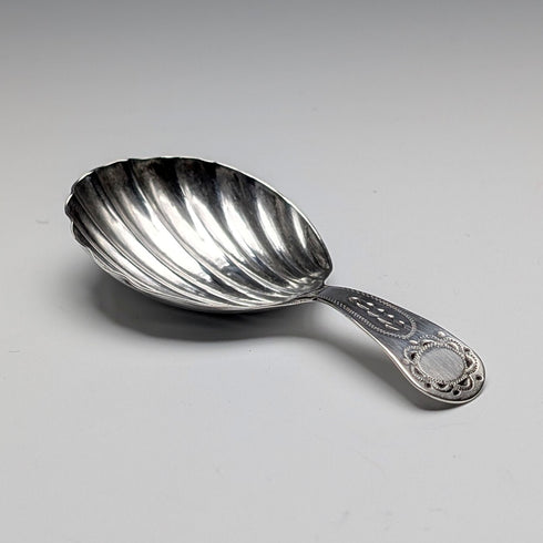 1790年 英國古董純銀製貝殼造型茶葉罐匙 6.8g GEORGE WALKERS