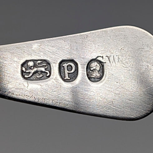 1790年 英國古董純銀製貝殼造型茶葉罐匙 6.8g GEORGE WALKERS