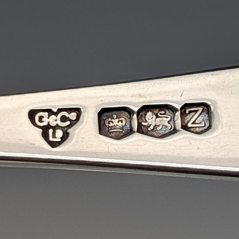 1967年 英國復古純銀濃縮咖啡勺6件組 共69克 Garrard&Co 附盒