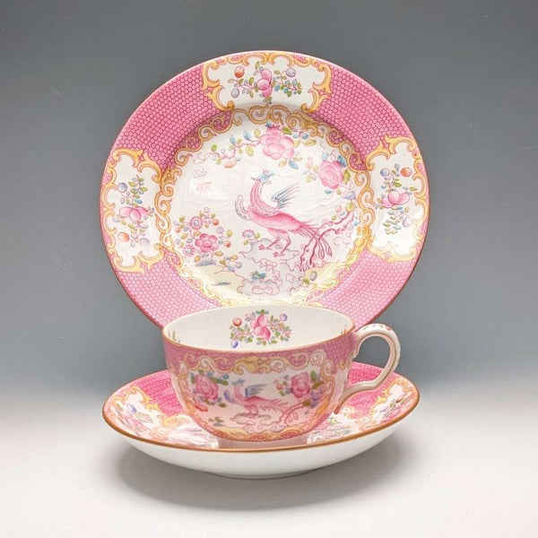 英國復古 Minton 粉紅公雞 骨瓷杯盤組
