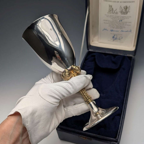 1981 UK Royal Wedding Commemorative Sterling Silver Goblet 207g St James House Company