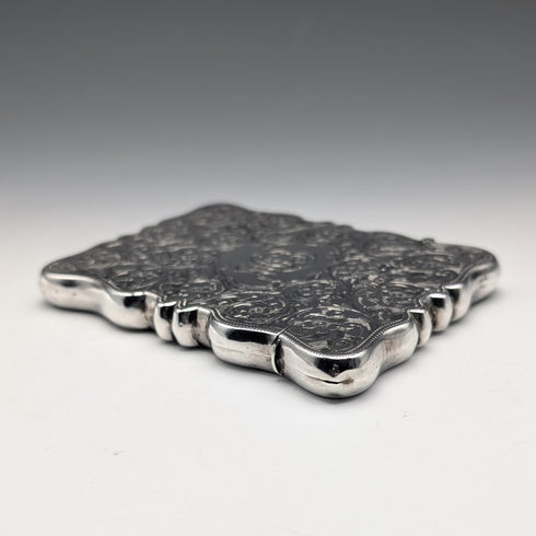 1905 British Antique Sterling Silver Large Card Case 97g John Rose