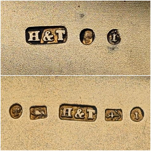 1880 年英國古董純銀煙盒,51 克,附盒,Hilliard & Thomason