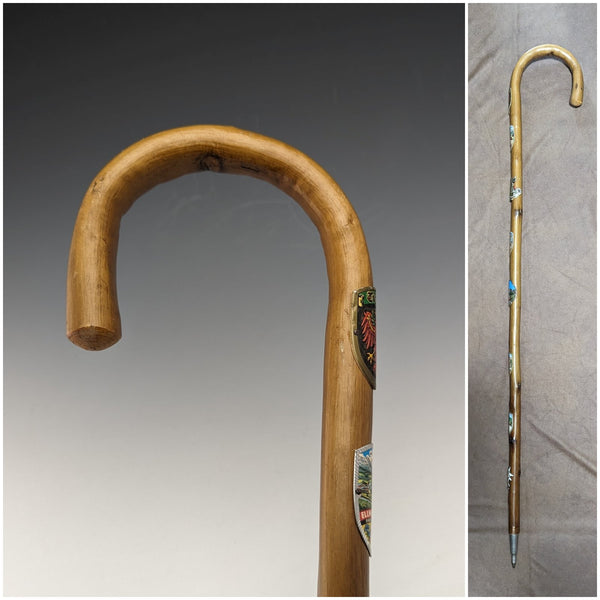 Vintage Men's European Tourist Cane Brown Shaft 84cm