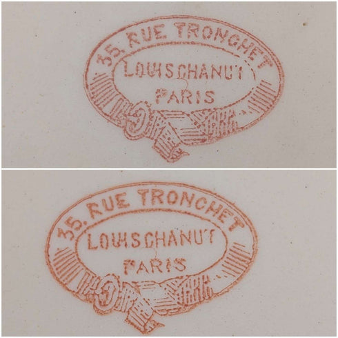 French Antique Japonism Design Hard Ceramic Side Plate Pair ①