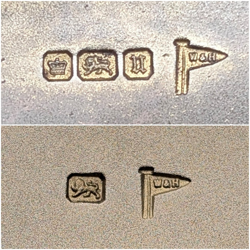 1912年 英国アンティーク 純銀製 小石型スナッフボックス 78g Walker&Hall