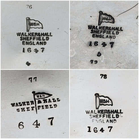 1900年頃 英国アンティーク ブリタニアメタル製 ティーセット 4点 Walker and Hall
