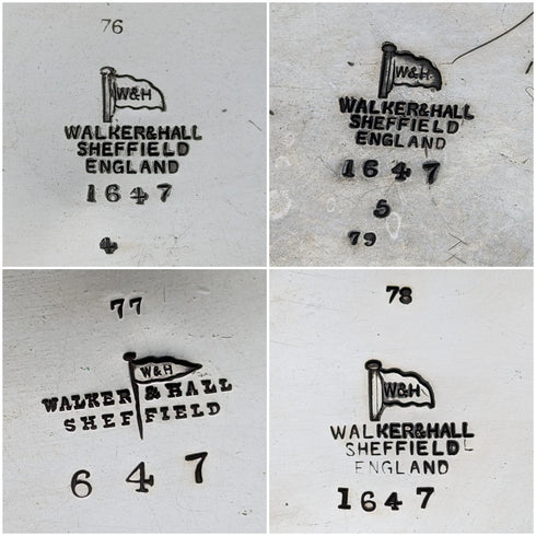 1900 年左右英國古董不列顛金屬茶具 4 件套 Walker 和 Hall