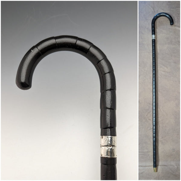 1915 年英國古董男士手杖純銀裝飾彎柄 87 厘米