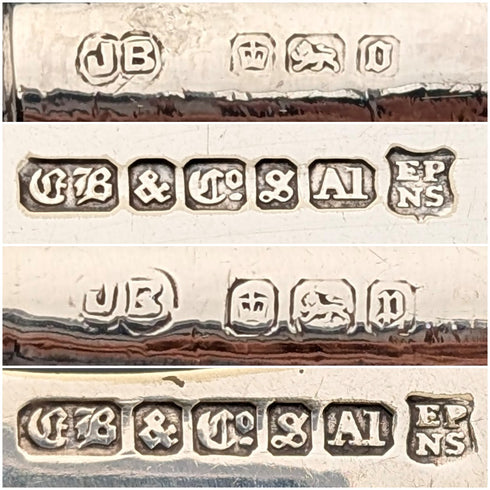 1906年頃 英国アンティーク 純銀ハンドル カトラリー6ペア John Biggin 木箱入り