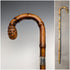 1926 British Vintage Men's Cane, Curved Handle, Sterling Silver Decoration, Bamboo Shaft, 82cm