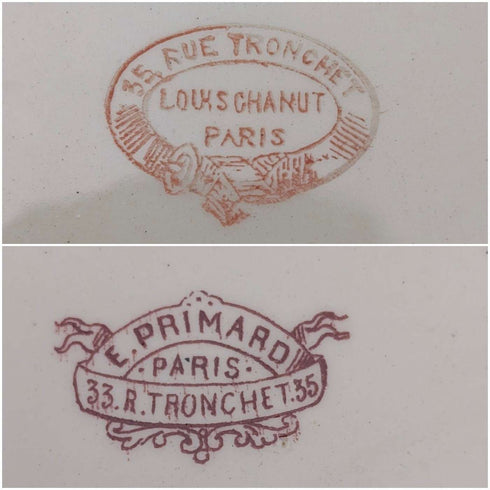 French Antique Japonism Design Hard Ceramic Side Plate Pair ②