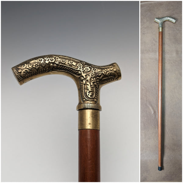 英国ヴィンテージ ステッキ 杖 クラッチハンドル 隠しコンパートメント 89cm