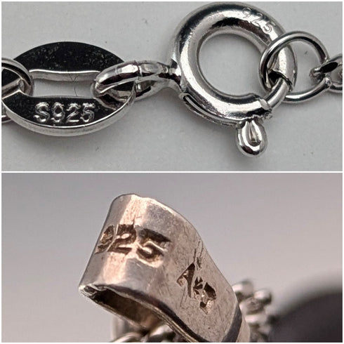 ヴィンテージ 純銀製 オーバル型ロケットペンダント 純銀ネックレス付き 計15.2g