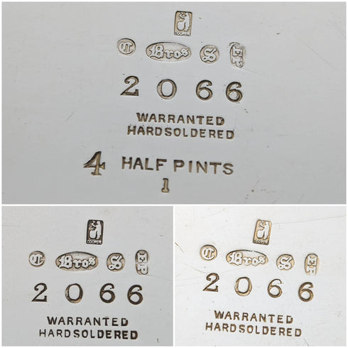 Around 1880 English antique silver plated teapot 3-piece set Cooper Brothers