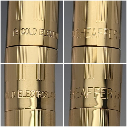 US Vintage Sheaffer Fountain Pen Gold Plated Fountain Pen and Ballpoint Pen Set with Case