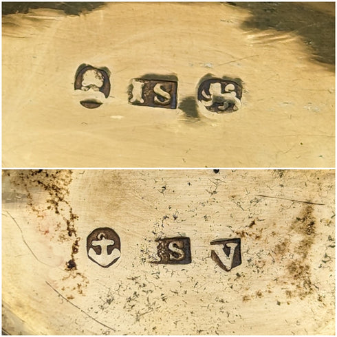 1819 年英國古董純銀油醋汁配海綿 John Shaw